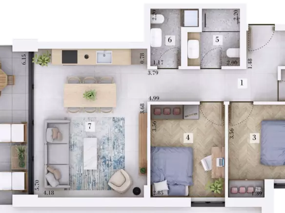 2-bedroom Apartment In Rovinjsko Selo, Croatia (73,66 M²)