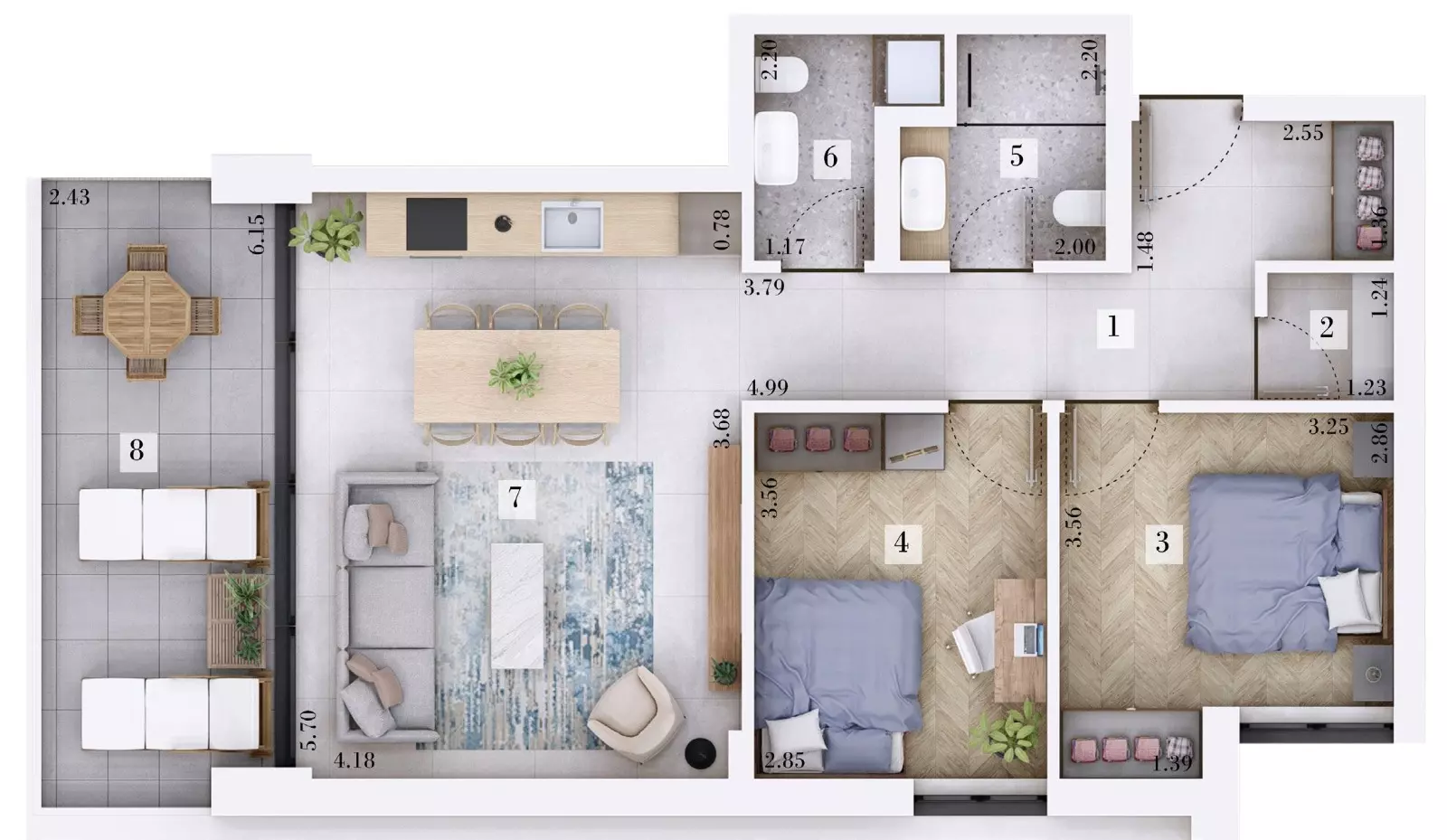 2-bedroom Apartment In Rovinjsko Selo, Croatia (73,66 M²)