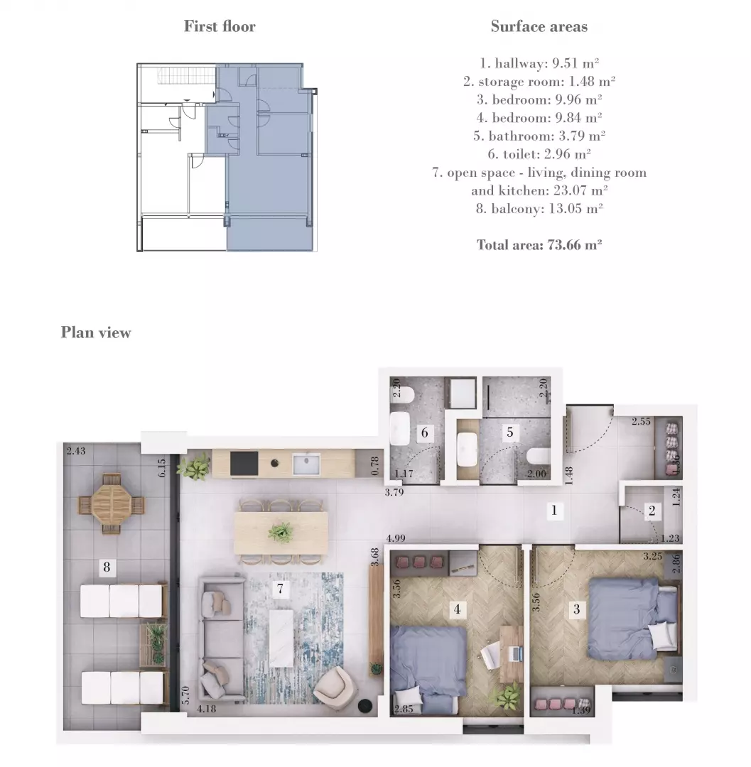 2-bedroom Apartment In Rovinjsko Selo, Croatia (73,66 M²)