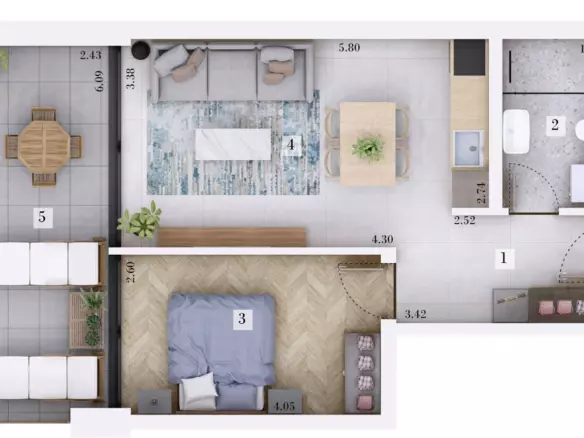 1-bedroom Apartment In Rovinjsko Selo, Croatia (51,98 M²)