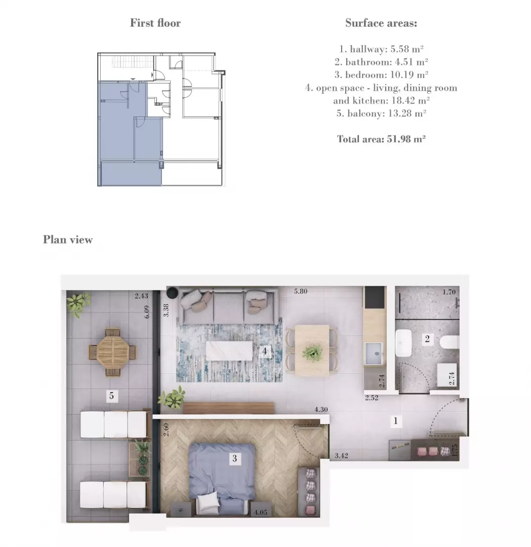 1-bedroom Apartment In Rovinjsko Selo, Croatia (51,98 M²)