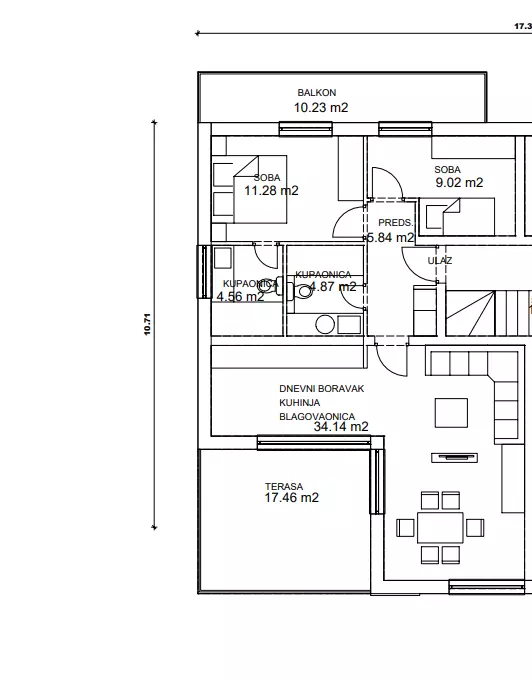 2-bedroom Apartment In Pakoštane, Croatia (115,7 M²)