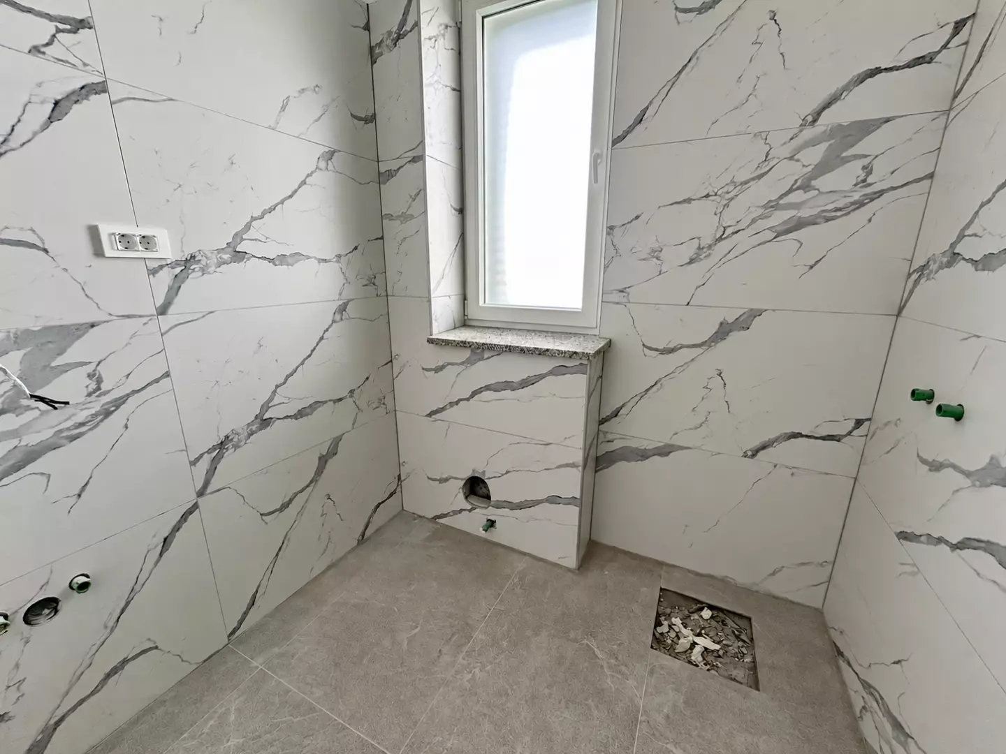 original_1791795380_unfinished-marble-tiled-bathroom-renovation-2b40dd 2-bedroom Apartment In Rogoznica, Croatia (59,7 M²)