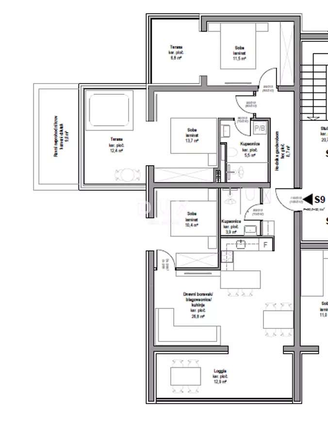 3-bedroom Apartment In Vodice, Croatia (104,77 M²)