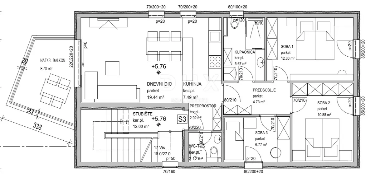 3-bedroom Apartment In Strožanac, Croatia (85,4 M²)